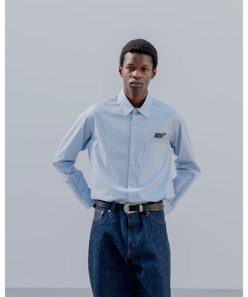 uniform experiment（ユニフォームエクスペリメント）の「IN-PROCESS PRINT SHIRT（シャツ/ブラウス・メンズ・ホワイト/ライトブルー・3/2/1/4）」の6枚目の写真