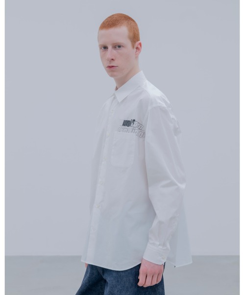 uniform experiment（ユニフォームエクスペリメント）の「IN-PROCESS PRINT SHIRT（シャツ/ブラウス・メンズ・ホワイト/ライトブルー・3/2/1/4）」の3枚目の写真