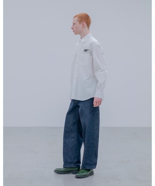 uniform experiment（ユニフォームエクスペリメント）の「IN-PROCESS PRINT SHIRT（シャツ/ブラウス・メンズ・ホワイト/ライトブルー・3/2/1/4）」の5枚目の写真