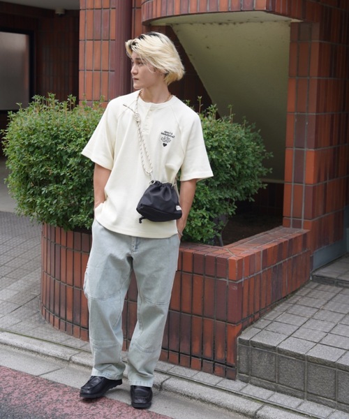 kaoyorinakami(カオヨリナカミ)の「Connie thermal henley tee / コニーサーマルヘンリーネックTシャツ(Tシャツ/カットソー・メンズ・ブラック/ホワイト・SMALL/MEDIUM/LARGE/X-LARGE)」の15枚目の写真