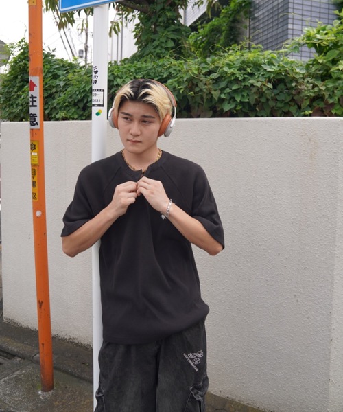 kaoyorinakami(カオヨリナカミ)の「Connie thermal henley tee / コニーサーマルヘンリーネックTシャツ(Tシャツ/カットソー・メンズ・ブラック/ホワイト・SMALL/MEDIUM/LARGE/X-LARGE)」の6枚目の写真