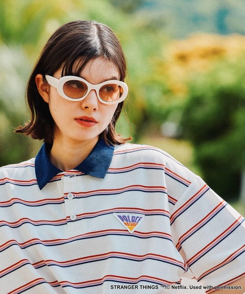 niko and...（ニコアンド）の「【STRANGER THINGS】コラボ レトロボーダーポロシャツ（ポロシャツ・レディース・イエロー/オフホワイト/ライトブルー・LARGE/MEDIUM）」の17枚目の写真