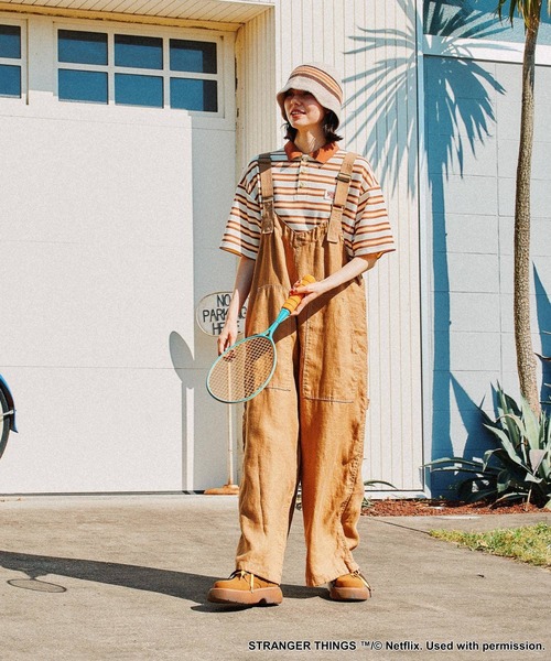 niko and...（ニコアンド）の「【STRANGER THINGS】コラボ レトロボーダーポロシャツ（ポロシャツ・レディース・イエロー/オフホワイト/ライトブルー・LARGE/MEDIUM）」の9枚目の写真