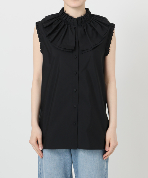 IENA LA BOUCLE C/Pポプリンフリルカラーシャツ（シャツ