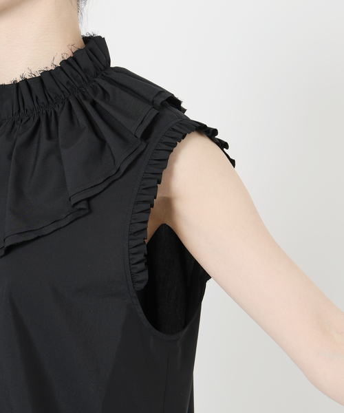 IENA LA BOUCLE（イエナラブークル）の「IENA LA BOUCLE C/Pポプリンフリルカラーシャツ（シャツ/ブラウス・レディース・ブラック/ブルー系その他・FREE）」の20枚目の写真