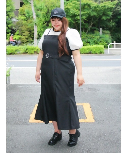 大きいサイズ】【Kannaコラボ】麻調マーメイドジャンパー