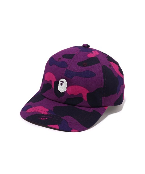 A BATHING APE（アベイシングエイプ）の「COLOR CAMO APE HEAD ONE POINT PANEL CAP（キャップ・メンズ・ブラック/ネイビー/パープル/レッド・FREE）」の3枚目の写真