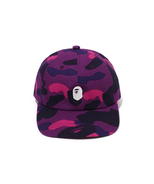 A BATHING APE（アベイシングエイプ）の「COLOR CAMO APE HEAD ONE POINT PANEL CAP（キャップ・メンズ・ブラック/ネイビー/パープル/レッド・FREE）」の9枚目の写真