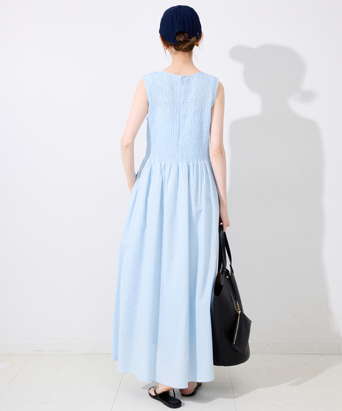 SLOBE IENA ♡ シャーリングバルーンスリーブワンピース　グリーン バルーンスリーブワンピース(グリーン) | LINKABLE