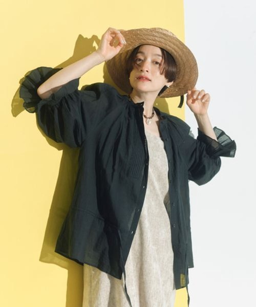 studio CLIP(スタディオクリップ)の「《高山都×INDIA IS BEAUTIFUL》コットンボイル刺繍ブラウス(シャツ/ブラウス・レディース・ブラック/ホワイト/グリーン・FREE)」の2枚目の写真