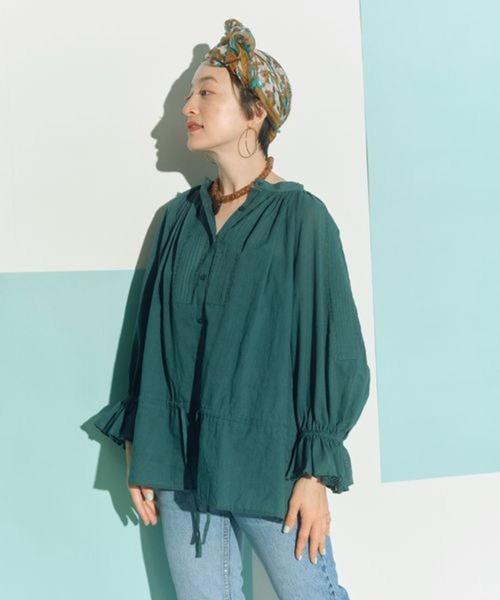 studio CLIP(スタディオクリップ)の「《高山都×INDIA IS BEAUTIFUL》コットンボイル刺繍ブラウス(シャツ/ブラウス・レディース・ブラック/ホワイト/グリーン・FREE)」の7枚目の写真