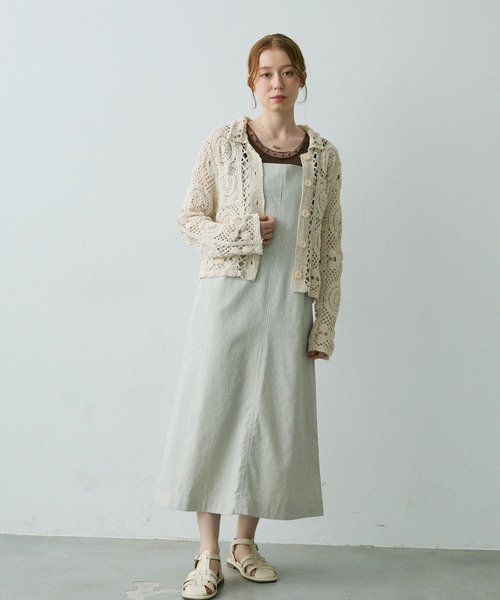 Crisp（クリスプ）の「フラワーチュールリブタンク（タンクトップ・レディース・アイボリー/グレイッシュベージュ/ブラウン・FREE）」の5枚目の写真