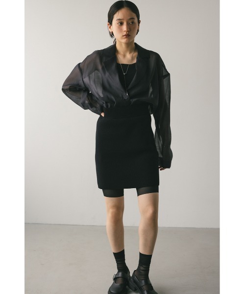 STYLEMIXER（スタイルミキサー）の「チュールレイヤーバイカーパンツ（その他パンツ・レディース・ブラック・SMALL/MEDIUM）」の2枚目の写真