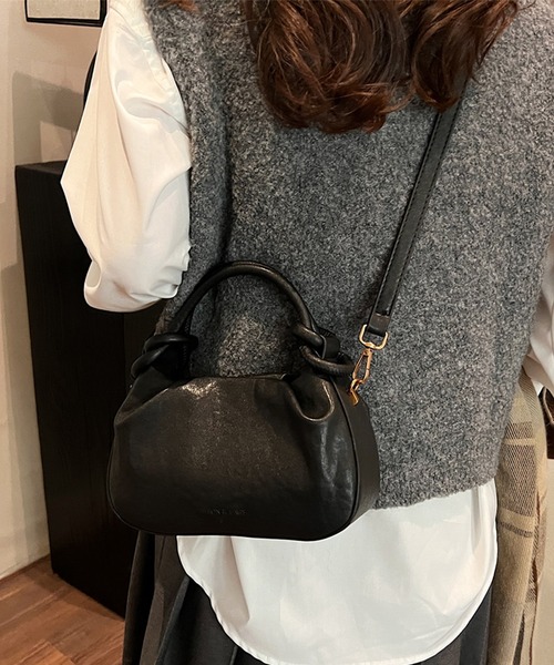 Lace Ladies(レースレディース)の「レザー調 2WAY クラシカル ラウンド ハンドバッグ(ハンドバッグ・レディース・ブラック/ブラウン・FREE)」の22枚目の写真