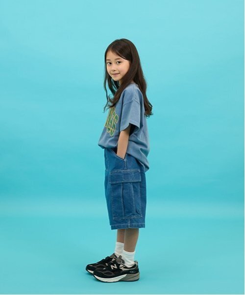 GLAZOS（グラソス）の「【SKIT0LY】冷感デニム・ハーフカーゴパンツ（デニムパンツ・キッズ・ダークブルー/ライトブルー・110cm/120cm/130cm/140cm/100cm）」の16枚目の写真