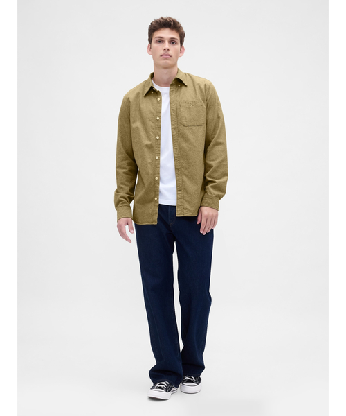GAP（ギャップ）の「オックスフォードシャツ（シャツ/ブラウス・メンズ・ブルー/ブラウン/ベージュ/パープル・XS/S/M/L/XL）」の5枚目の写真