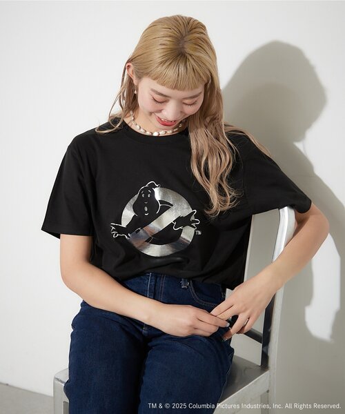 GHOSTBUSTERS ゴーストバスターズ】コットンTシャツ ブラック（T