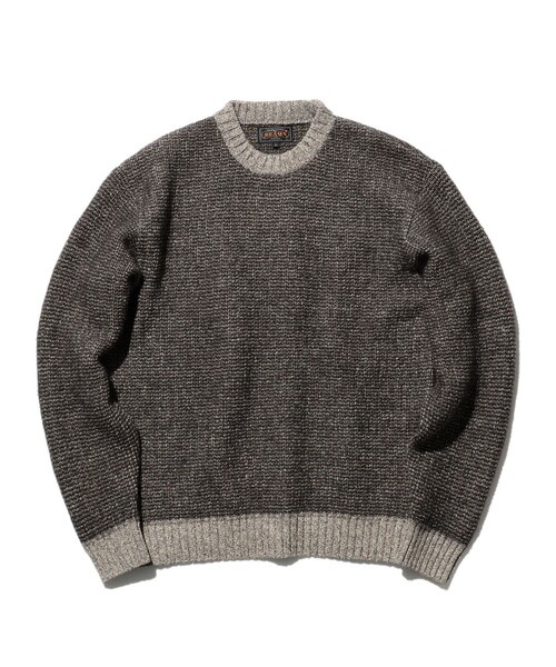 BEAMS PLUS（ビームスプラス）の「インレイ クルーネック ニット（ニット/セーター・メンズ・ブルー/ベージュ・S/M/L/XL）」の3枚目の写真