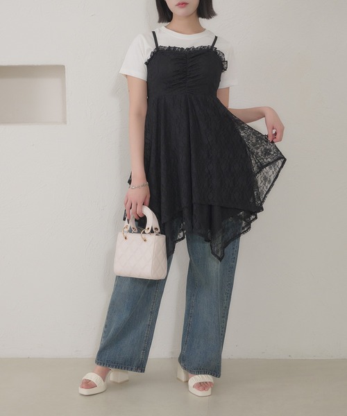 セール】random lace camisole dress / ランダムレースキャミ