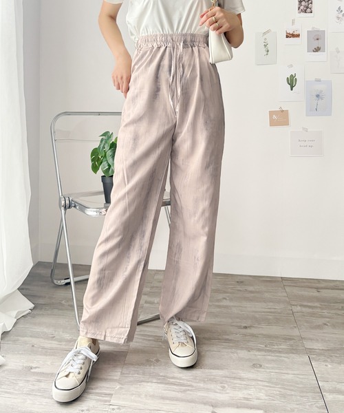 Amulet（アミュレット）の「着こなしにアクセントを添えてくれる　ニュアンス柄ストレートパンツ（その他パンツ・レディース・ベージュ/ブラック/ホワイト・M/L/XL/S）」の4枚目の写真