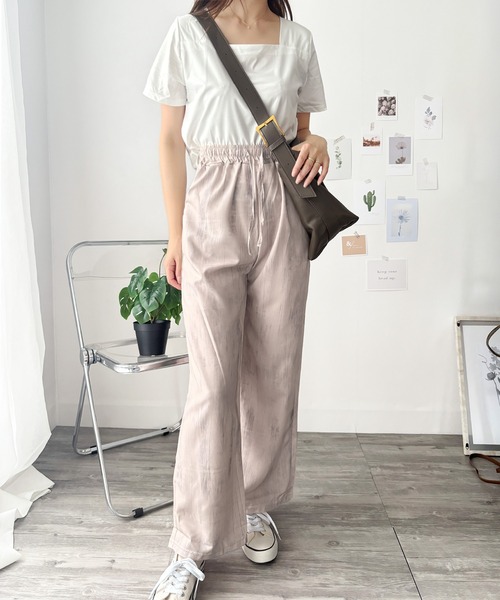 Amulet（アミュレット）の「着こなしにアクセントを添えてくれる　ニュアンス柄ストレートパンツ（その他パンツ・レディース・ベージュ/ブラック/ホワイト・M/L/XL/S）」の6枚目の写真