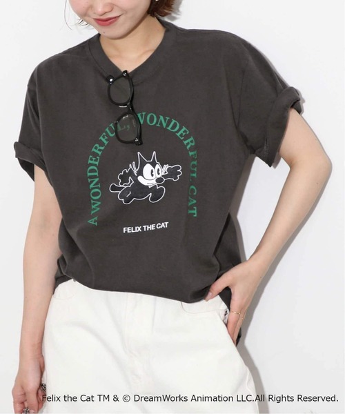 BALMYDAY'S(バルミーデイズ)の「《WEB限定/追加3》BALMYDAYS / バルミーデイズ SLOBE別注 FELIX TEE(Tシャツ/カットソー・レディース・ネイビー/ブラック・FREE)」の2枚目の写真