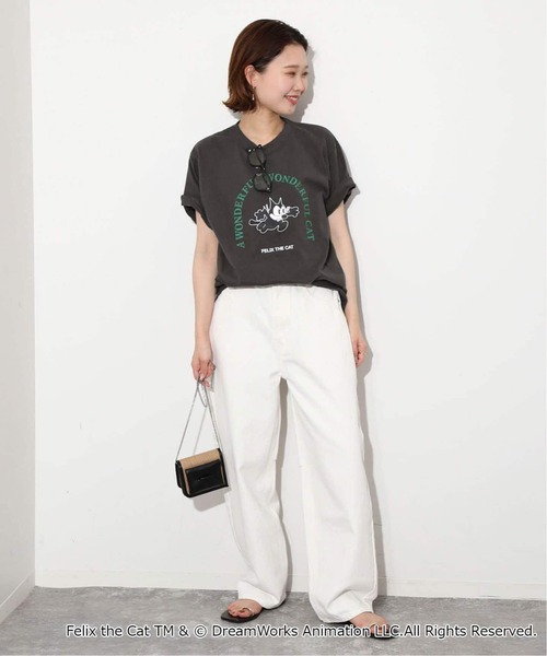 BALMYDAY'S(バルミーデイズ)の「《WEB限定/追加3》BALMYDAYS / バルミーデイズ SLOBE別注 FELIX TEE(Tシャツ/カットソー・レディース・ネイビー/ブラック・FREE)」の3枚目の写真