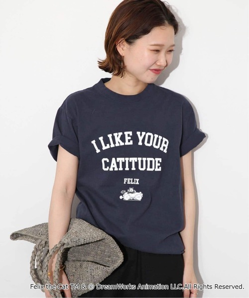 BALMYDAY'S(バルミーデイズ)の「《WEB限定/追加3》BALMYDAYS / バルミーデイズ SLOBE別注 FELIX TEE(Tシャツ/カットソー・レディース・ネイビー/ブラック・FREE)」の15枚目の写真
