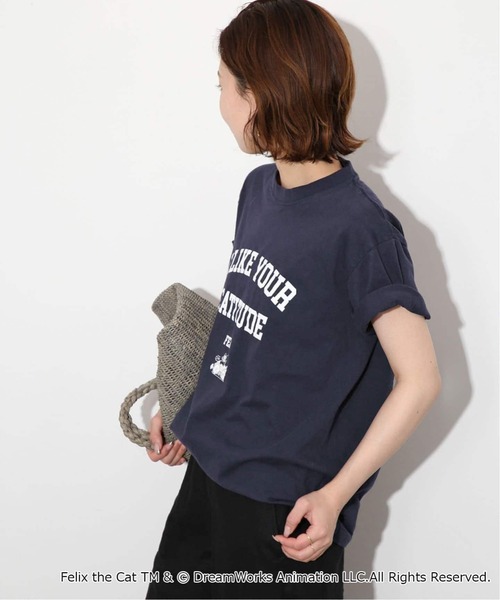 BALMYDAY'S(バルミーデイズ)の「《WEB限定/追加3》BALMYDAYS / バルミーデイズ SLOBE別注 FELIX TEE(Tシャツ/カットソー・レディース・ネイビー/ブラック・FREE)」の16枚目の写真