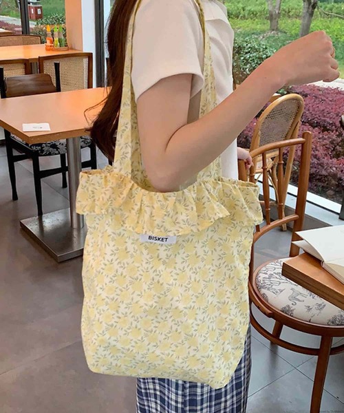 TONE SELECT GOODS(トーンセレクトグッズ)の「Liaa/花柄 ギンガムチェック フリル トートバッグ A18682(トートバッグ・レディース・その他2/その他1/その他6/その他4/その他5/その他3・FREE)」の4枚目の写真