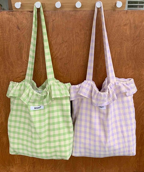 TONE SELECT GOODS(トーンセレクトグッズ)の「Liaa/花柄 ギンガムチェック フリル トートバッグ A18682(トートバッグ・レディース・その他2/その他1/その他6/その他4/その他5/その他3・FREE)」の16枚目の写真