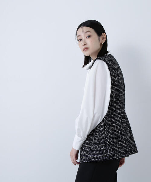 【新品】NATURAL BEAUTY BASIC ツイードペプラムジレ ツイードペプラムジレ | NATURAL BEAUTY BASIC（ナチュラル