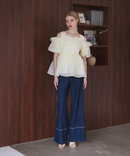 MERAKI（メラキ）の「オフショルパフスブラウス（シャツ/ブラウス・レディース・ピンク/ホワイト/ブルー・FREE）」の17枚目の写真