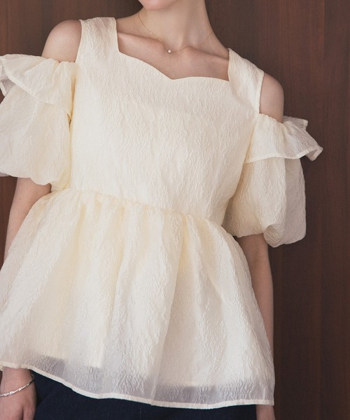 MERAKI（メラキ）の「オフショルパフスブラウス（シャツ/ブラウス・レディース・ピンク/ホワイト/ブルー・FREE）」の20枚目の写真