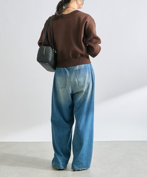 RIVE DROITE（リヴドロワ）の「【2WAY仕様】ダブルフェイスニットブルゾン（カーディガン/ボレロ・レディース・ベージュ/ブラウン/ピンク・FREE）」の7枚目の写真