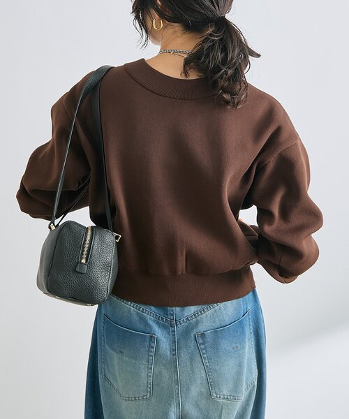 RIVE DROITE（リヴドロワ）の「【2WAY仕様】ダブルフェイスニットブルゾン（カーディガン/ボレロ・レディース・ベージュ/ブラウン/ピンク・FREE）」の10枚目の写真