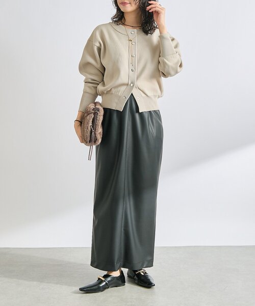 RIVE DROITE（リヴドロワ）の「【2WAY仕様】ダブルフェイスニットブルゾン（カーディガン/ボレロ・レディース・ベージュ/ブラウン/ピンク・FREE）」の13枚目の写真