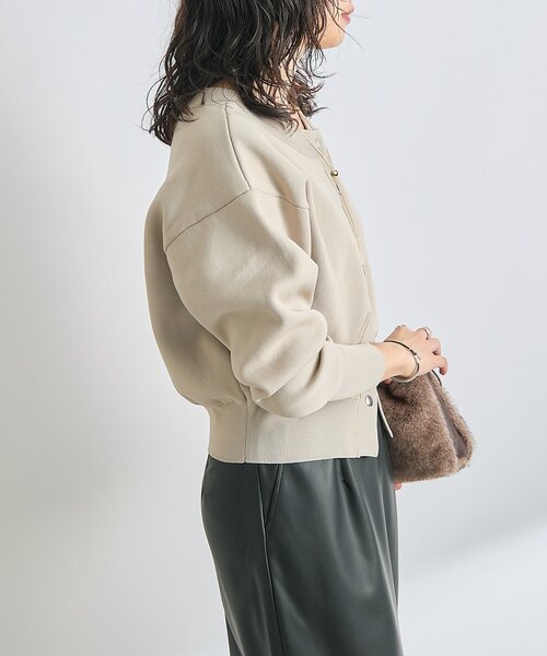 RIVE DROITE（リヴドロワ）の「【2WAY仕様】ダブルフェイスニットブルゾン（カーディガン/ボレロ・レディース・ベージュ/ブラウン/ピンク・FREE）」の18枚目の写真