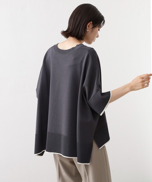 THE SHOP TK (ザ ショップ ティーケー )の「Vネックドルマンニット【毛玉になりにくい/洗濯機OK】(ニット/セーター・レディース・ブルー/ナチュラル/スミクロ・99)」の5枚目の写真