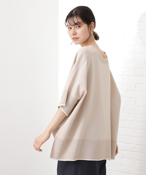 THE SHOP TK (ザ ショップ ティーケー )の「Vネックドルマンニット【毛玉になりにくい/洗濯機OK】(ニット/セーター・レディース・ブルー/ナチュラル/スミクロ・99)」の8枚目の写真
