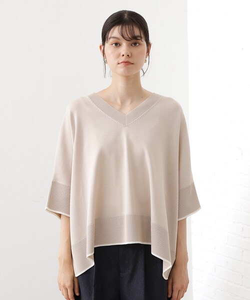 THE SHOP TK (ザ ショップ ティーケー )の「Vネックドルマンニット【毛玉になりにくい/洗濯機OK】(ニット/セーター・レディース・ブルー/ナチュラル/スミクロ・99)」の16枚目の写真