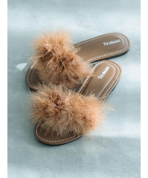 Te chichi（テチチ）の「ファーサンダル（サンダル・レディース・ベージュ/ブラウン・37/38）」の3枚目の写真