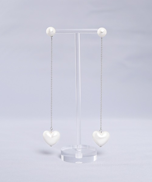 Narcissus（ナルシス）の「ハートパールロングピアス　オケージョン　パーティー（ピアス（両耳用）・レディース・その他1・FREE）」の5枚目の写真