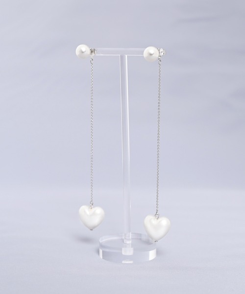 Narcissus（ナルシス）の「ハートパールロングピアス　オケージョン　パーティー（ピアス（両耳用）・レディース・その他1・FREE）」の6枚目の写真