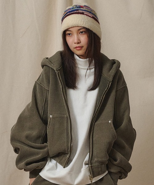 Universal Style Wear（ユニバーサルスタイルウェア）の「Universal Style Wear ピグメント "HUTON" フーディー（パーカー・メンズ・ブラウン/スミクロ/オフホワイト/カーキ・X-LARGE/LARGE/MEDIUM）」の4枚目の写真