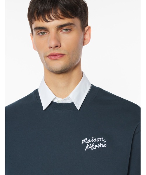 Maison Kitsune（メゾンキツネ）の「MAISON KITSUNE HANDWRITING COMFORT SWEATSHIRT（スウェット・メンズ・ブラック×ホワイト/グレー/ネイビー/アイボリー・XL/L/M/S/XS）」の17枚目の写真
