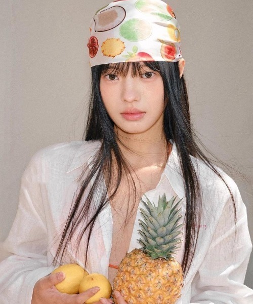 VIBGYOR（ヴィブジョー）の「【LAMPOON】フルーツスカーフ（バンダナ/スカーフ・レディース・ホワイト・FREE）」の2枚目の写真