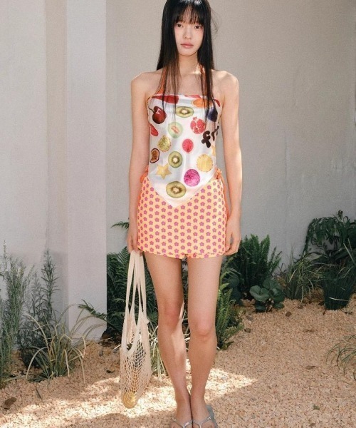 VIBGYOR（ヴィブジョー）の「【LAMPOON】フルーツスカーフ（バンダナ/スカーフ・レディース・ホワイト・FREE）」の4枚目の写真