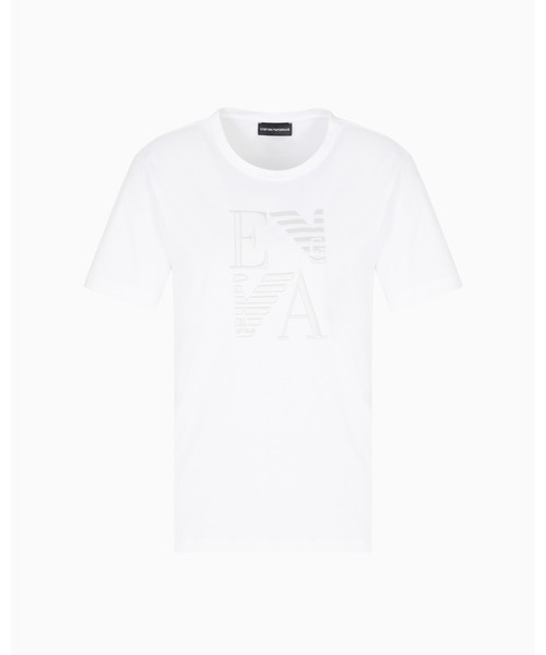 EMPORIO ARMANI（エンポリオアルマーニ）の「【エンポリオ アルマーニ】ASV Winter Urbanism カプセルコレクション Tシャツ オーガニックジャージー ロゴ刺繍（Tシャツ/カットソー・レディース・ホワイト・LARGE/MEDIUM/SMALL/X-SMALL）」の4枚目の写真