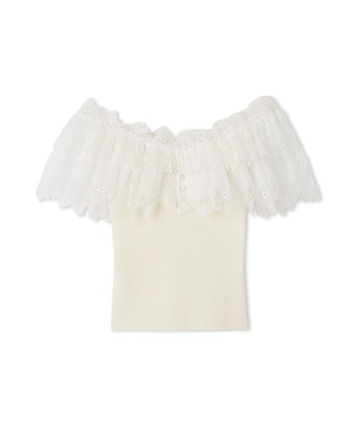 SNIDEL（スナイデル）の「レースドッキングニットプルオーバー（ニット/セーター・レディース・ブラック/ミント/オフホワイト・F）」の16枚目の写真